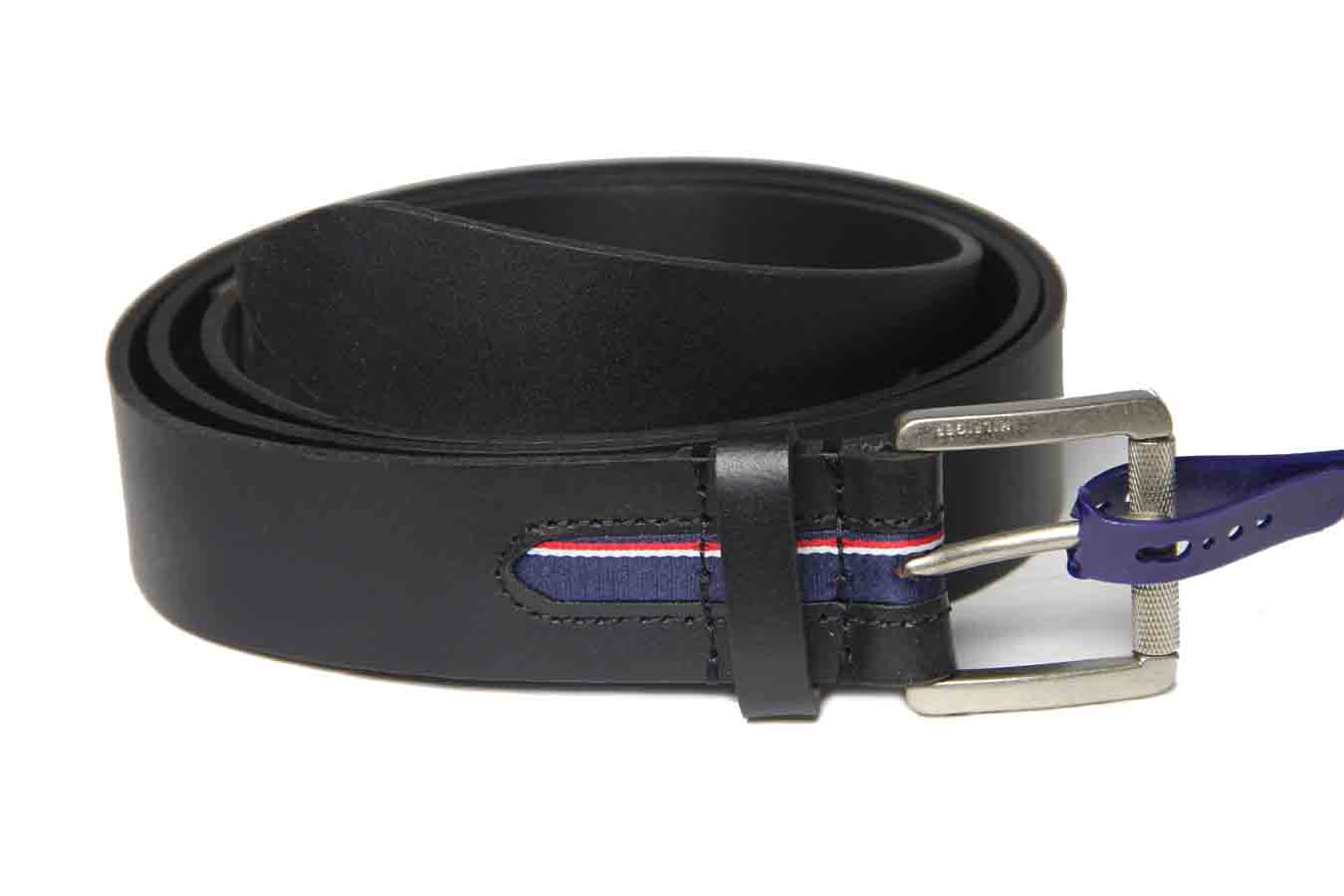 Tommy Hilfiger Leather Casual Belt Black Men's Size 50-52