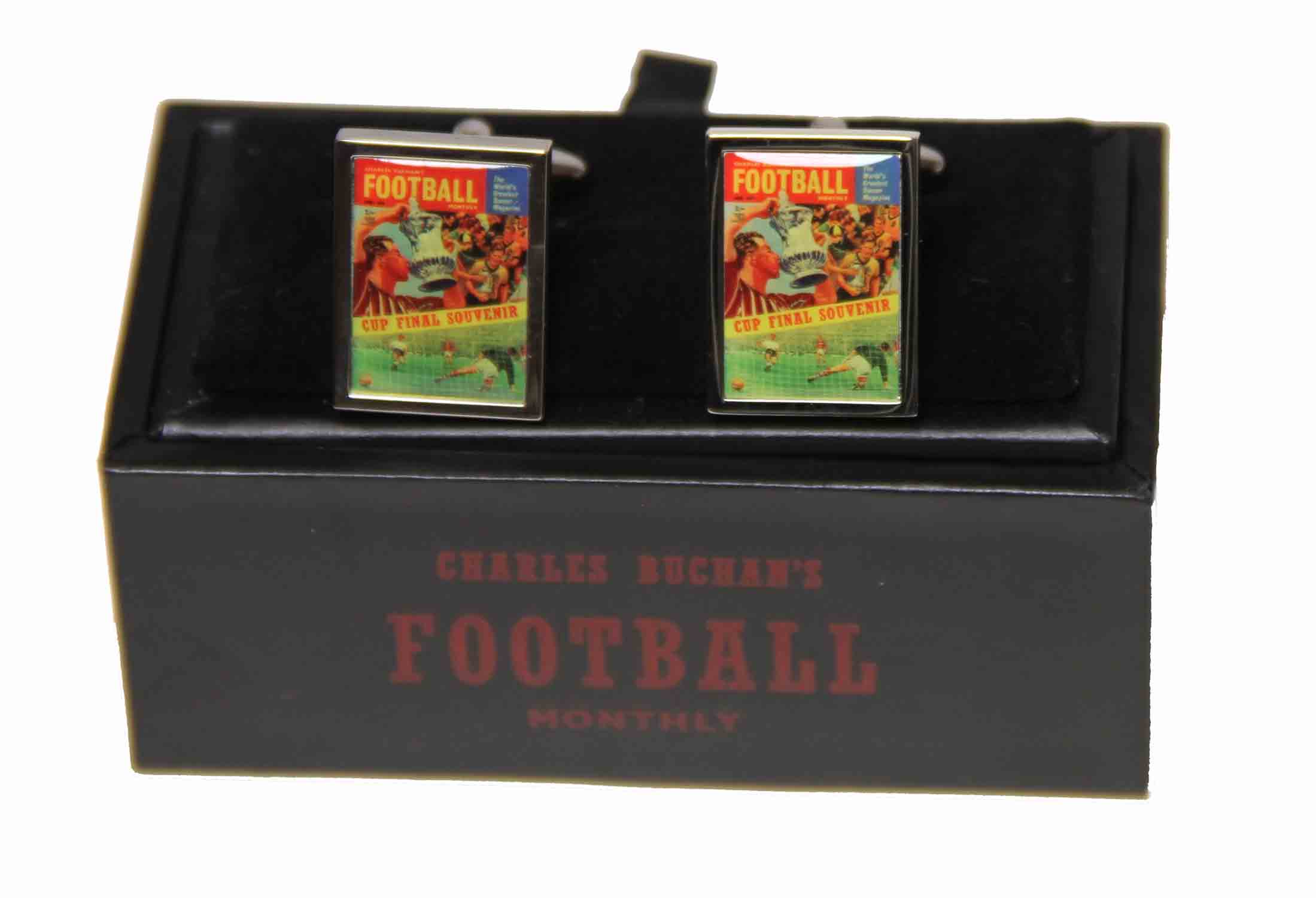 World Cup British Soccer Cufflinks Charles Buchan's Football Monthly Men's