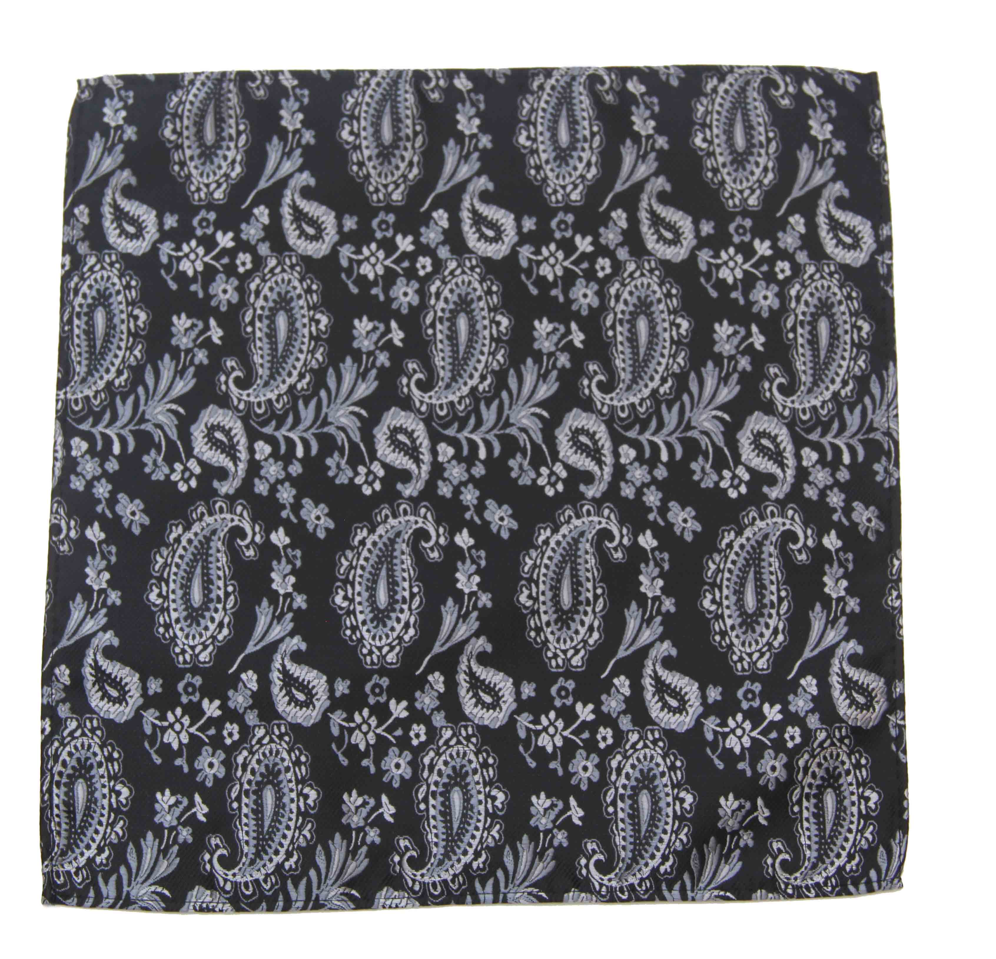 Gascoigne Pocket Square Gray Paisley Men's Gascoigne Pocket Square Gray Paisley Men's