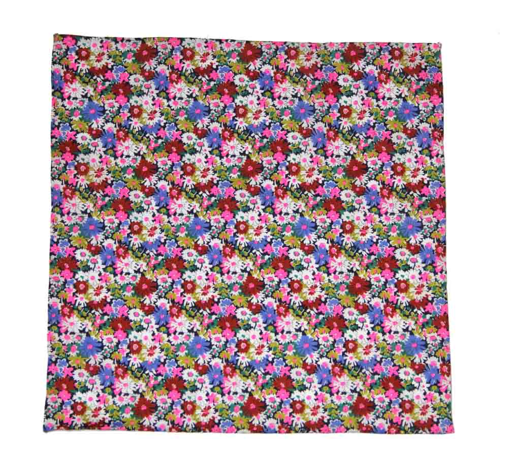 Hand Stitched Tana Lawn Cotton Pocket Square Floral Men's Hand Stitched Tana Lawn Cotton Pocket Square Floral Men's