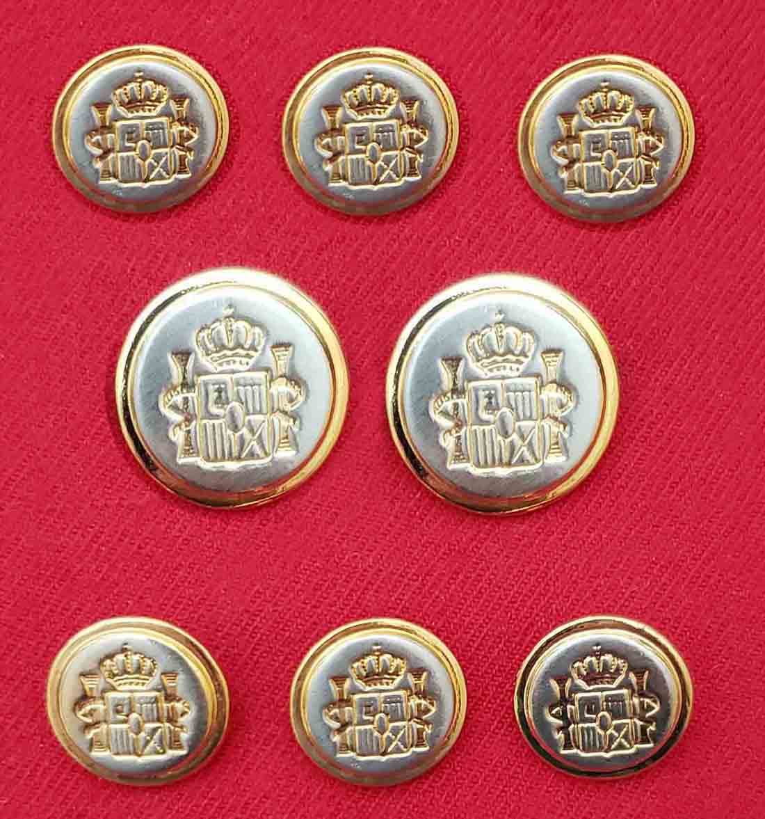 Vintage Mappelli De Milano Blazer Buttons Set Silver Gold Shank Men's