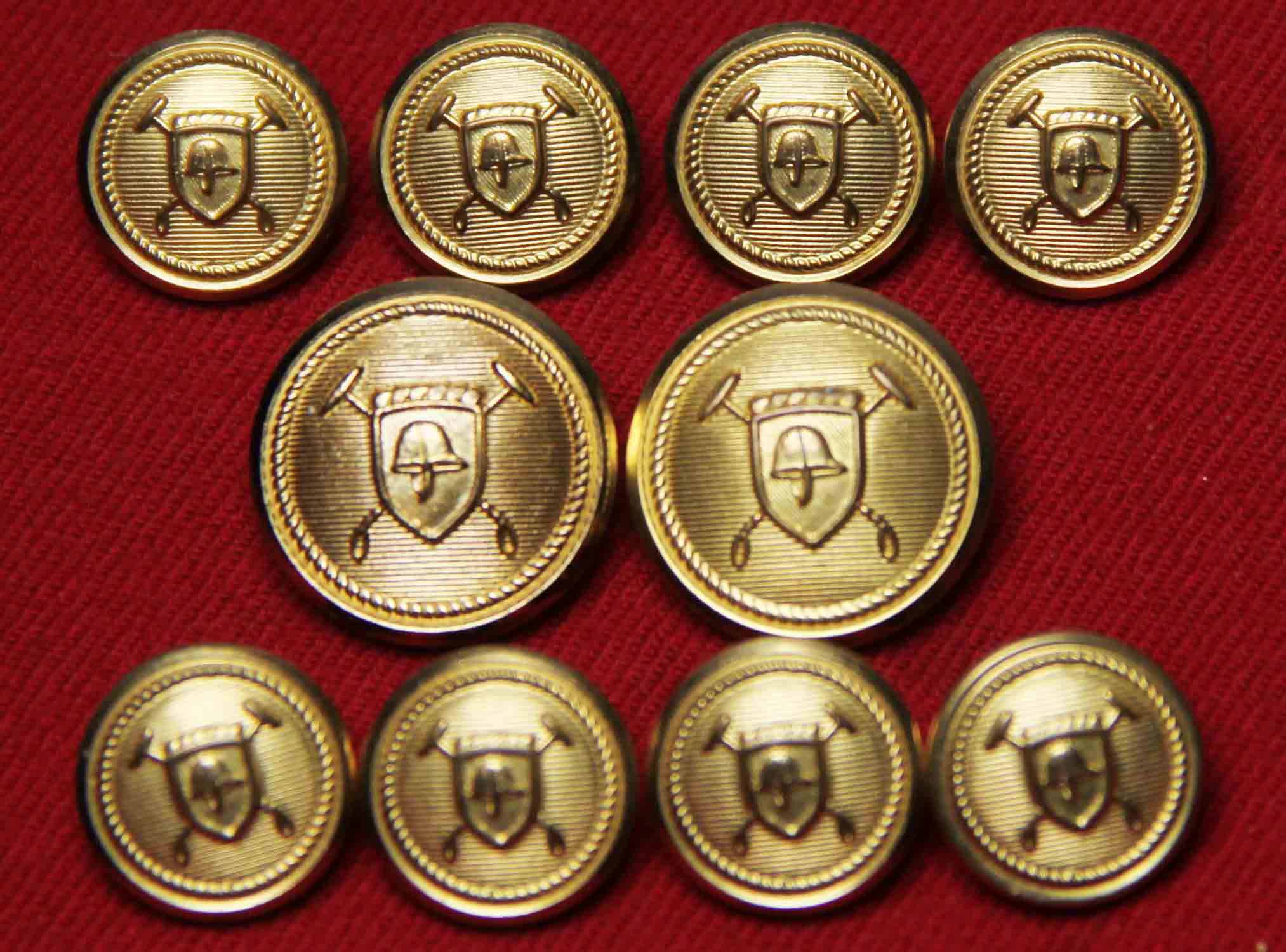New Polo by Ralph Lauren Blazer Buttons Set Gold Brass Helmet Shield Mallets Pattern J6M Men's