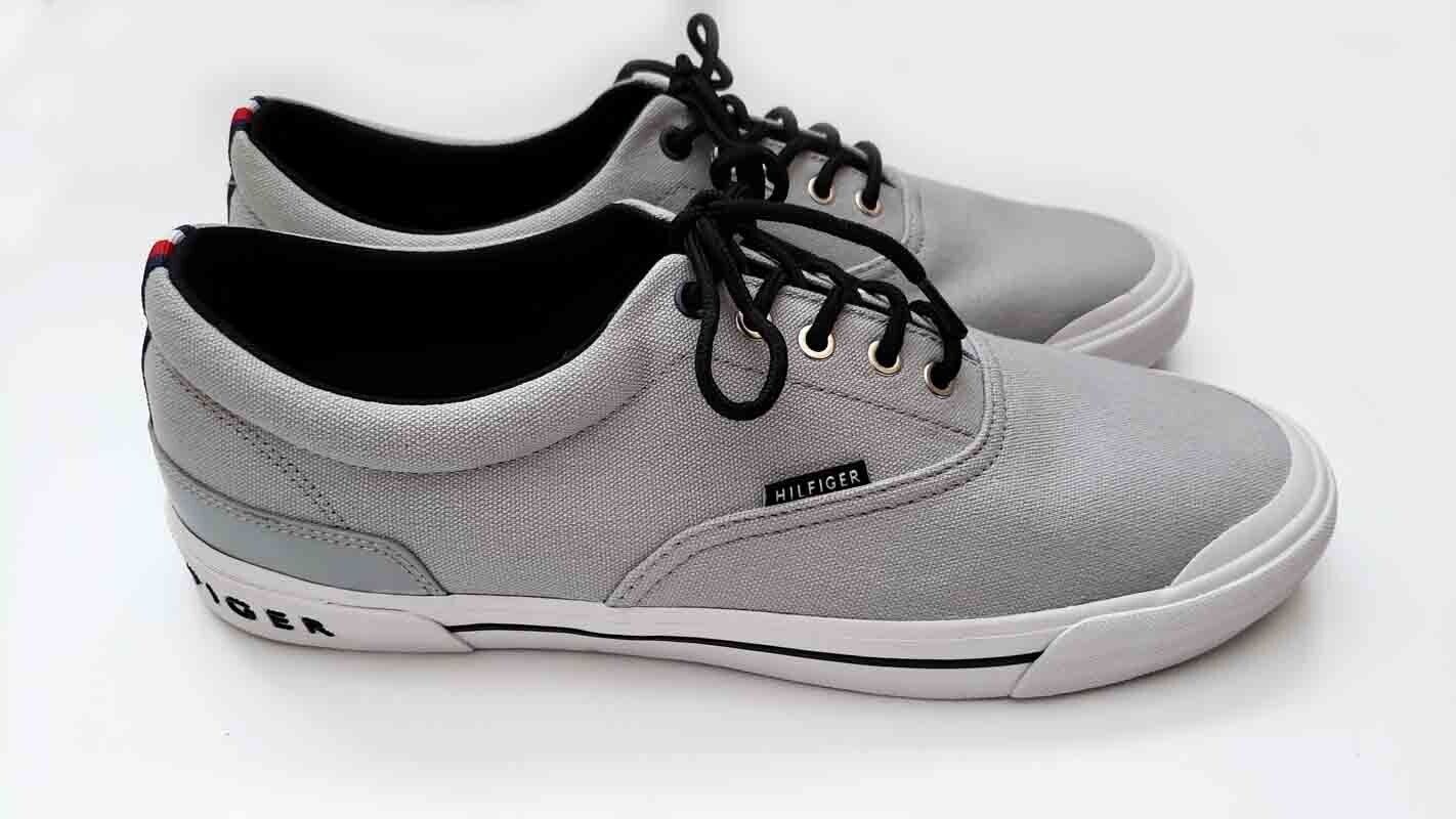 Tommy Hilfiger TMPallet Lace-Up Canvas Sneakers Shoes Gray Men's SIZE 13 M