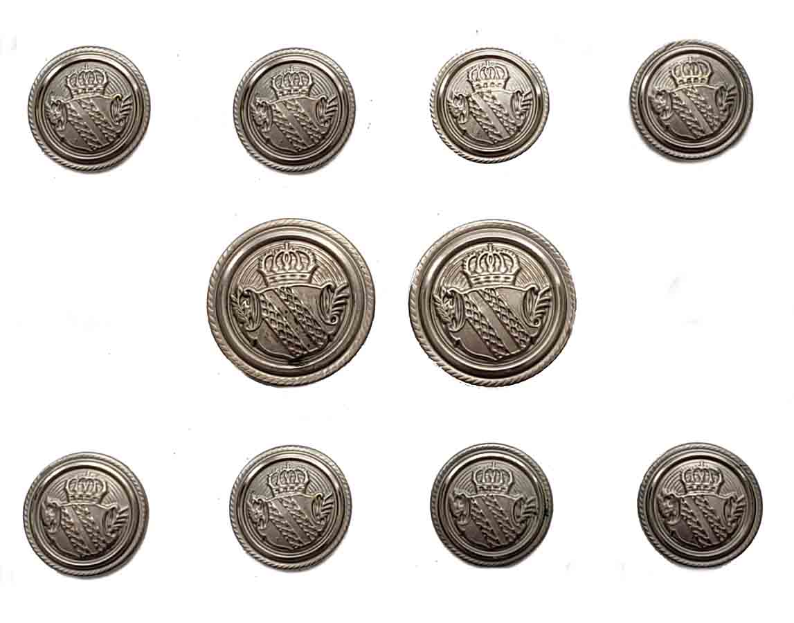 Vintage Arnold Palmer by Waterbury Blazer Buttons Set Silver Gray Crown Shield Men's