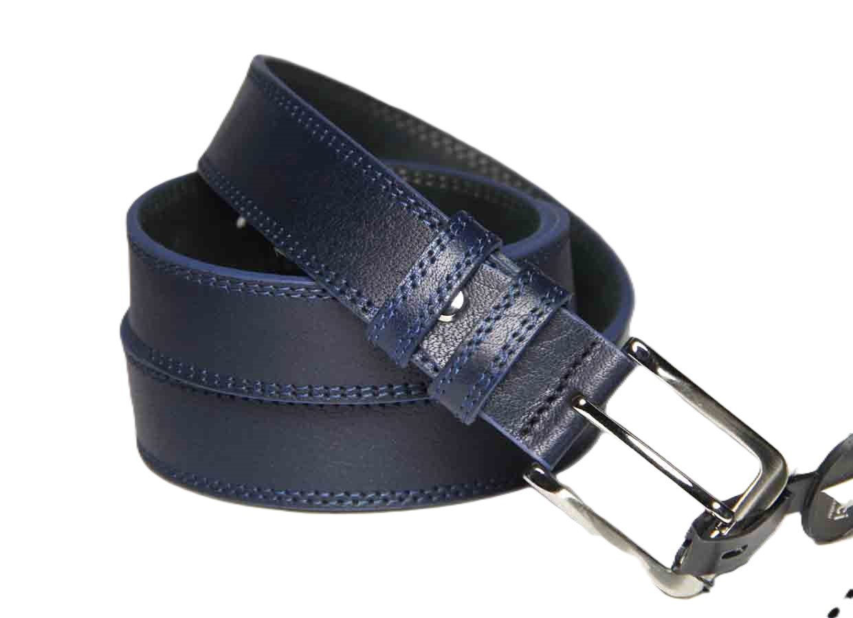 Abicci Navy Blue Genuine Leather Belt Men's Size L / XL or 40-42
