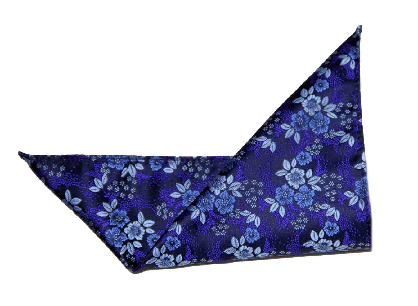 Gascoigne Silk Pocket Square Floral Blue Black Purple Men's