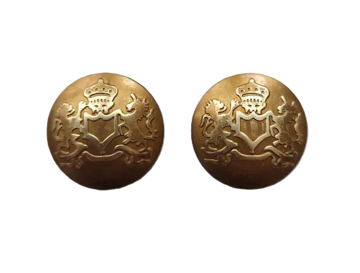 Two Vintage Britches of Georgetown Antique Gold Semidome Blazer Buttons Crown Lion Unicorn K7J Men's