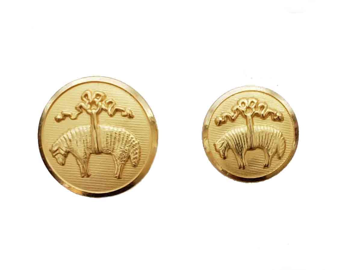 Two Brooks Brothers Blazer by Waterbury Replacement Buttons Golden Fleece Gold Brass Shank Men's