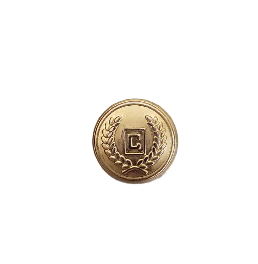 One New Chaps Blazer SLEEVE Button Replacement Gold Brass C Monogram Men's