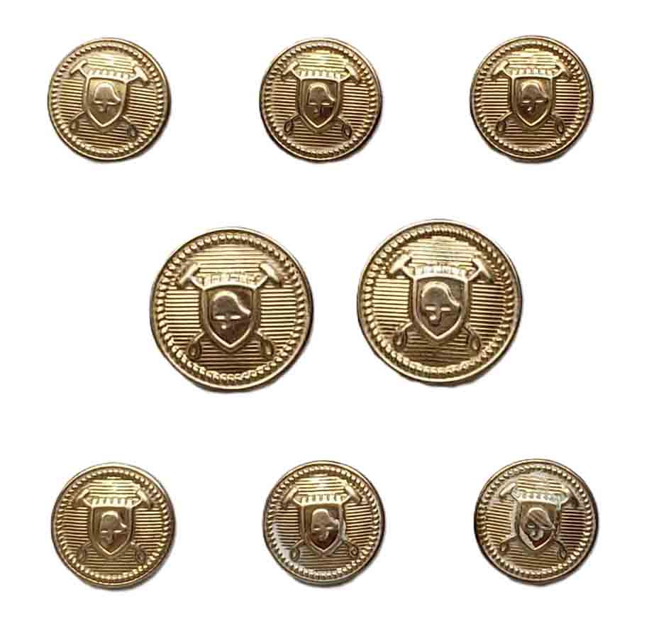 Vintage Chaps Ralph Lauren Blazer Buttons Set Gold Brass Polo Mallets Shield S8L Men's