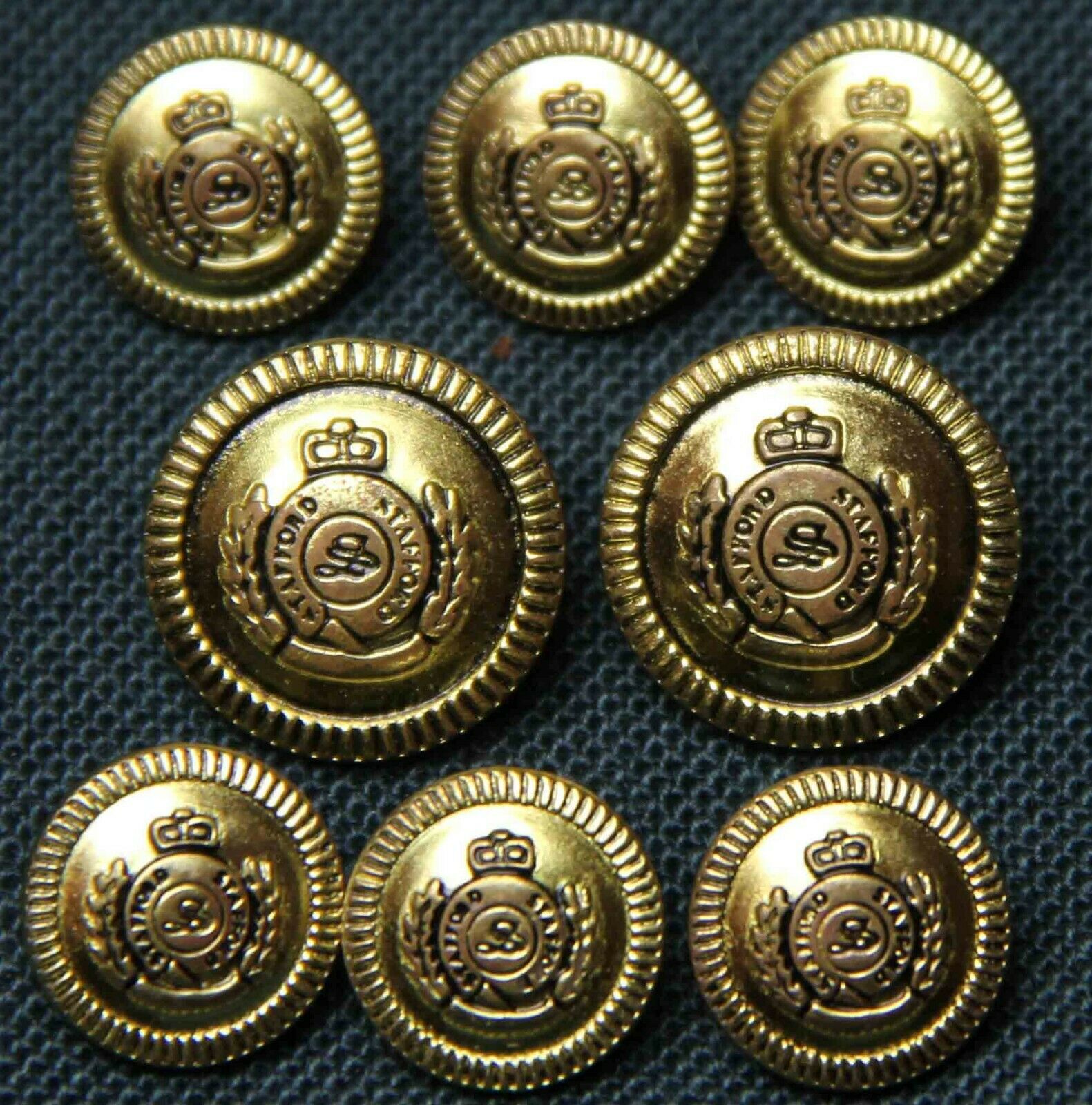 Vintage Stafford Blazer Buttons Set Dark Gold Men's