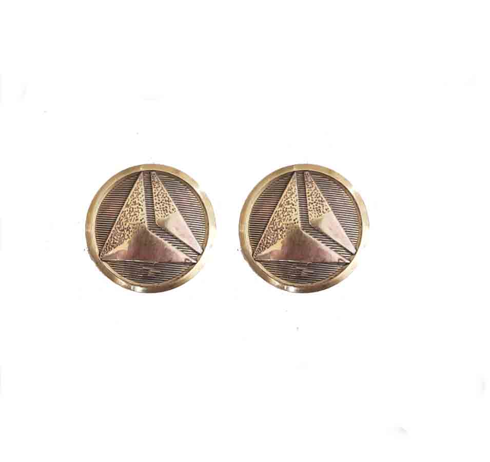 Two Vintage Delta Airlines Blazer Uniform Vest Logo Buttons Gold Brass
