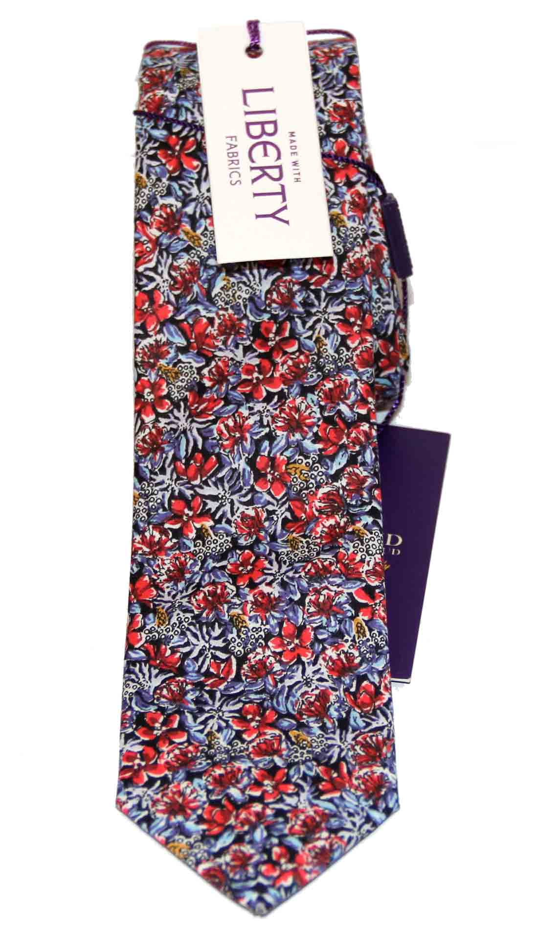 Feraud Liberty of London Fabric Cotton Tie Floral Narrow Men's