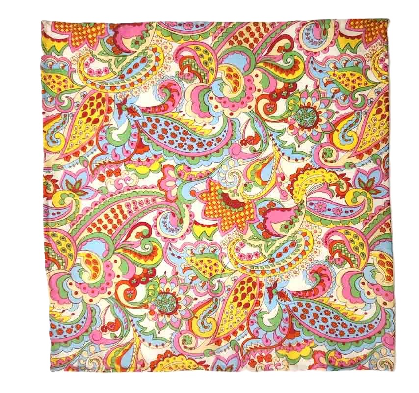 Gascoigne Hand Stitched Pocket Square Tana Lawn Italian Cotton Paisley Men's