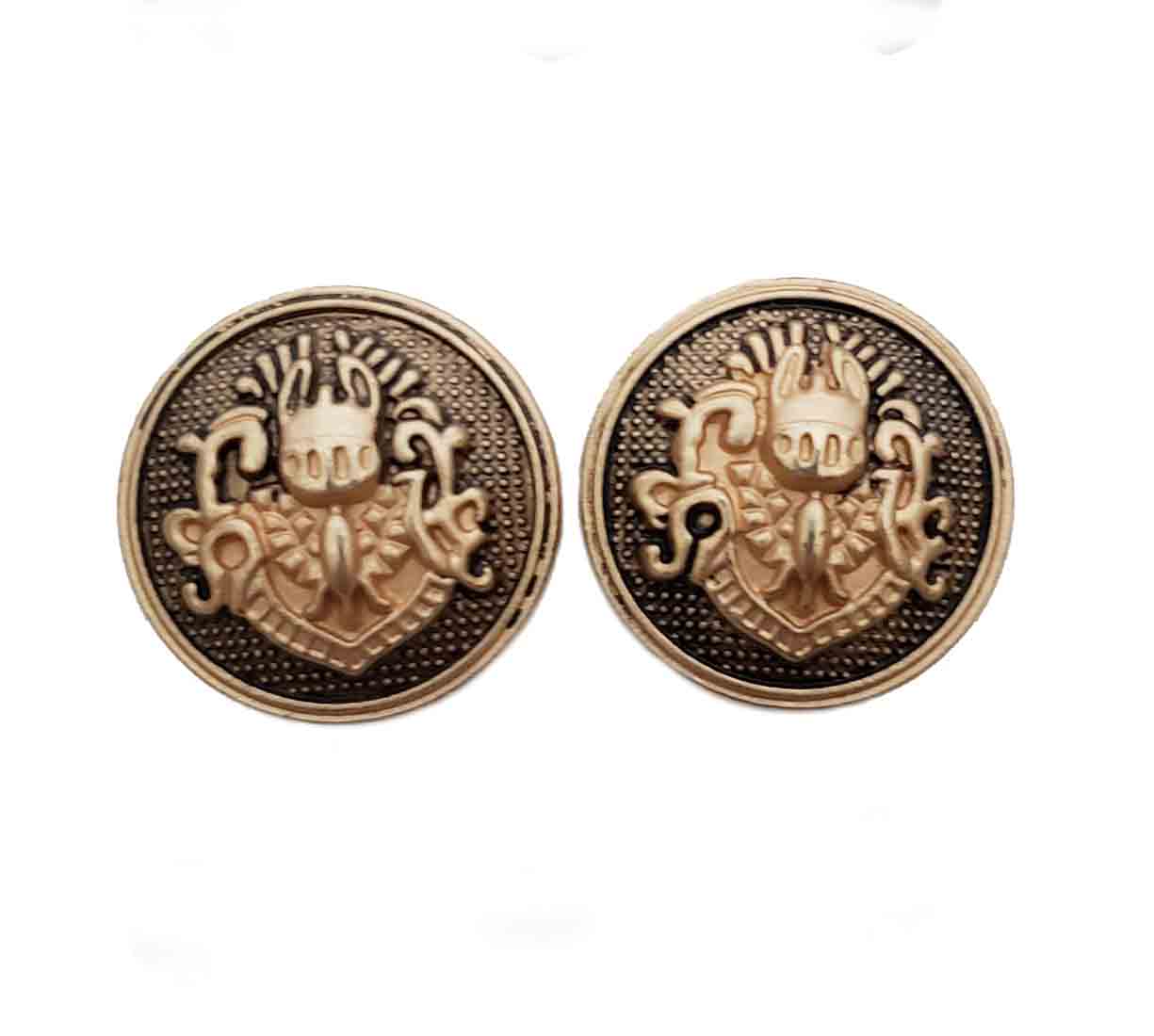 Two Gascoigne Dome Blazer Buttons Gold Gray Metal Crested Shield Men's