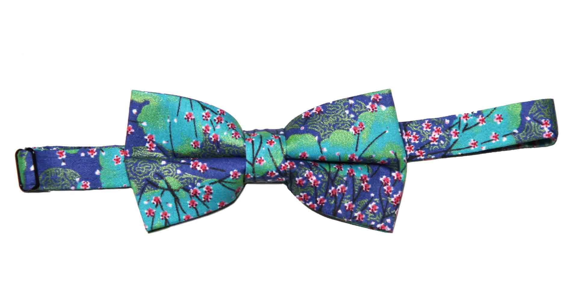 Gascoigne Floral Bow Tie Green Pink White Black Navy Blue Cotton Men's