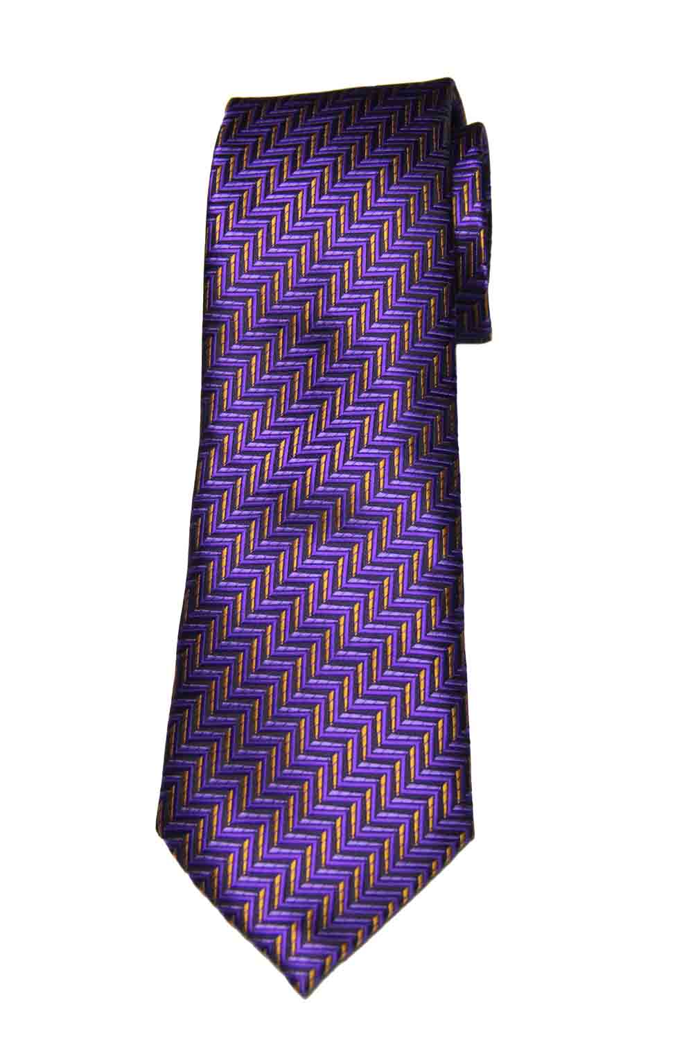Gascoigne Italian Silk Tie Necktie Purple Black Gold Orange Geometric Men's Long Gascoigne Italian Silk Tie Necktie Purple Black Gold Orange Geometric Men's Long