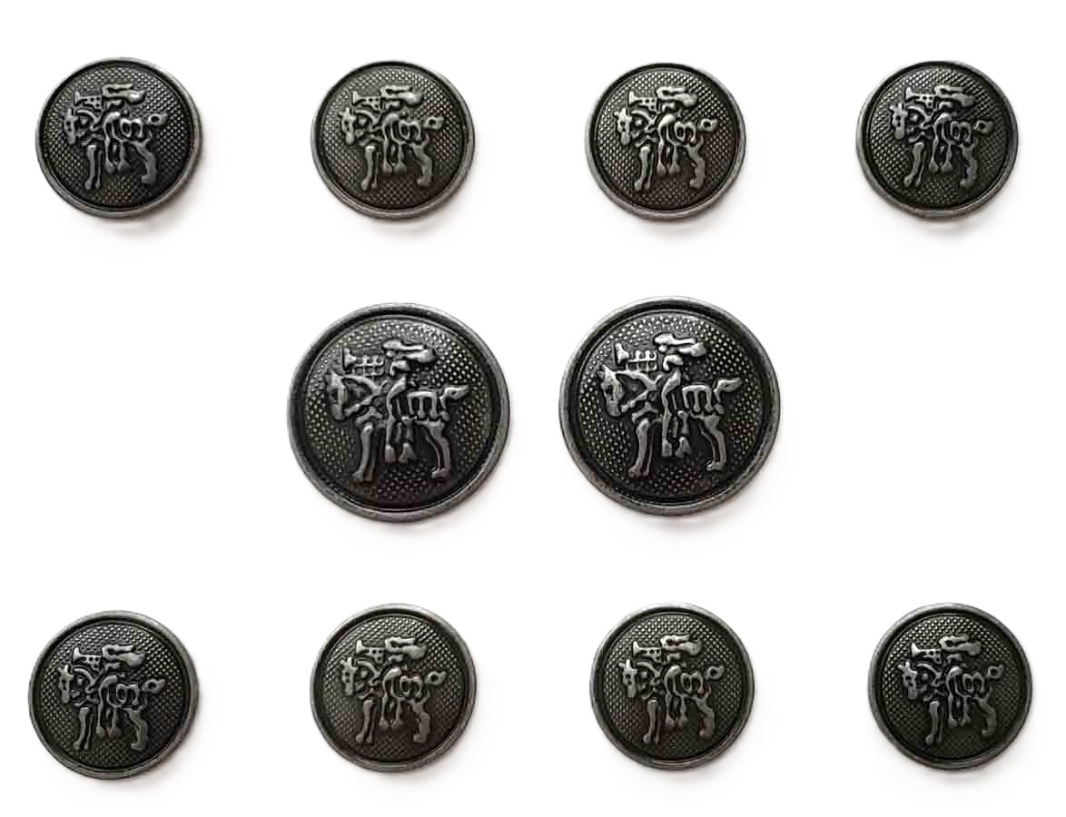 NEW Hart Schaffner Marx Blazer Buttons Set Gray Metal Tumpeter T5P Men's