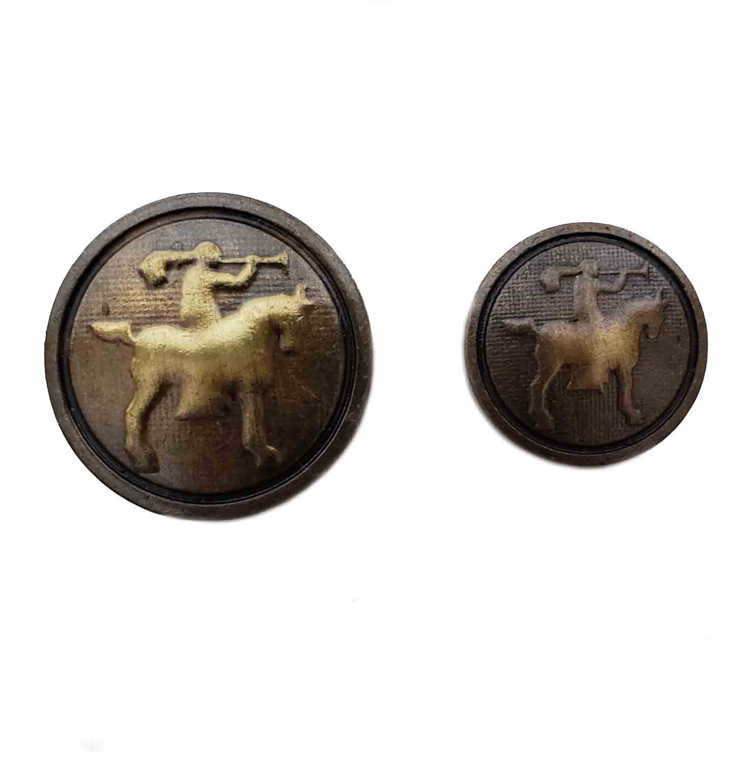 Hart Schaffner Marx Replacement Blazer Buttons Golden Trumpeter Antique Gold Brown Brass Men's