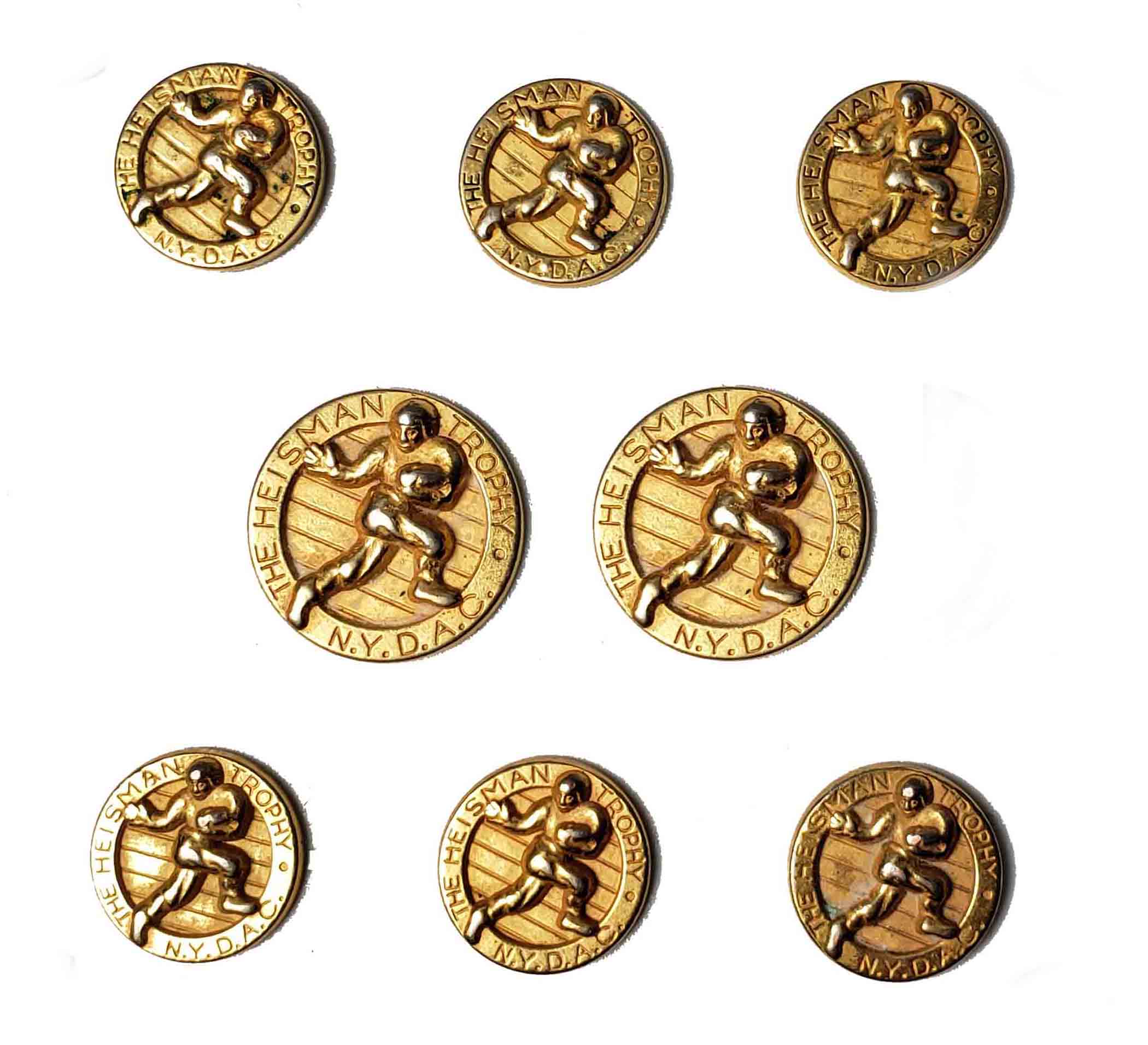 Vintage Heisman Collection Trophy Blazer Buttons Set Football Men's
