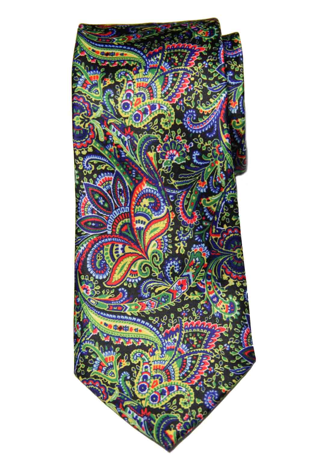 Hi-Tie for Gascoigne Silk Tie Floral Paisley Multicolor Men's Long