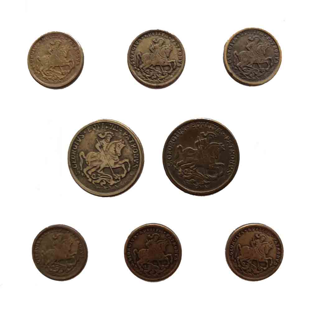 Vintage Hickey Freeman Blazer Buttons Set Antique Gold Brown Brass Roman Ancient Polo Player Men's