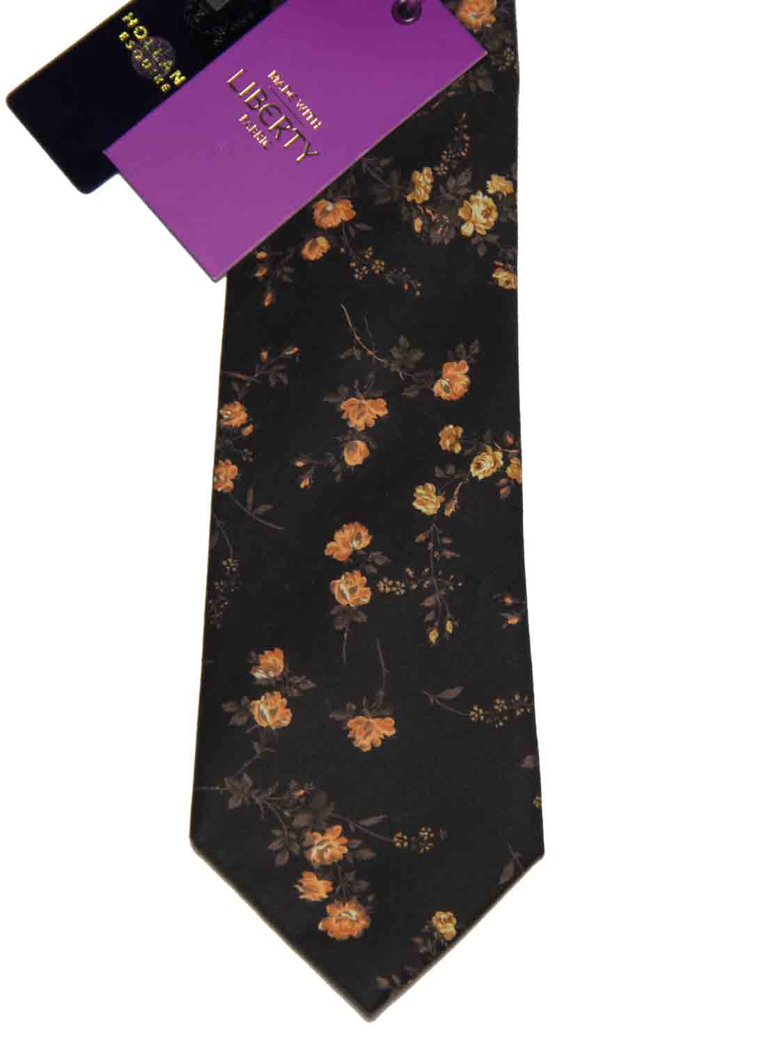 Holland Esquire Liberty of London Fabric Tie Brown Orange Cream Cotton Men's