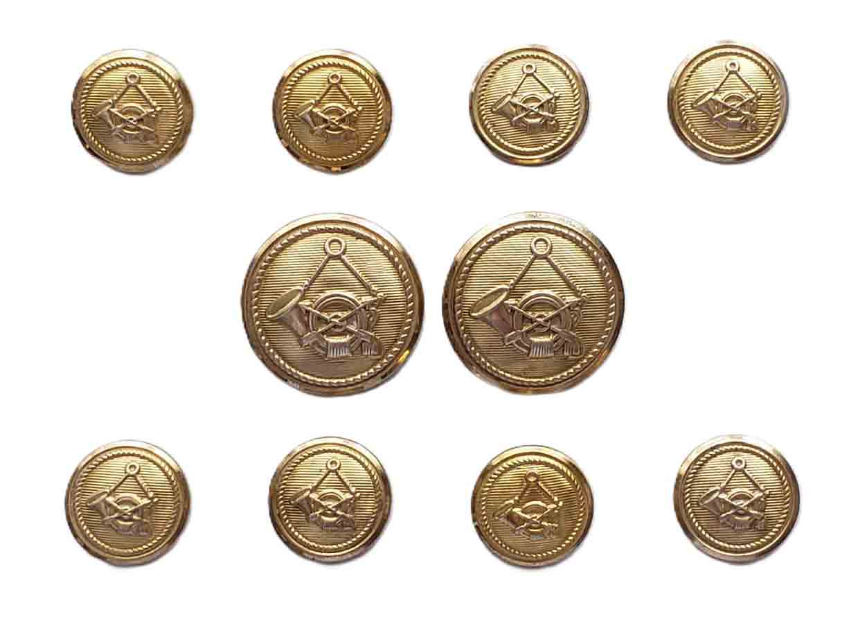 Vintage Hunting Horn by Waterbury Blazer Buttons Set Gold Brass J3X Men's