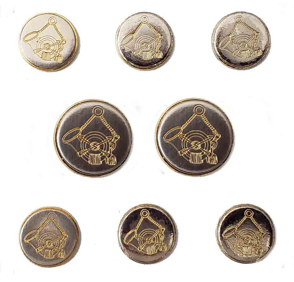Vintage Hunting Horn Blazer Buttons Set Silver Gold Metal Alloy W8C Men's