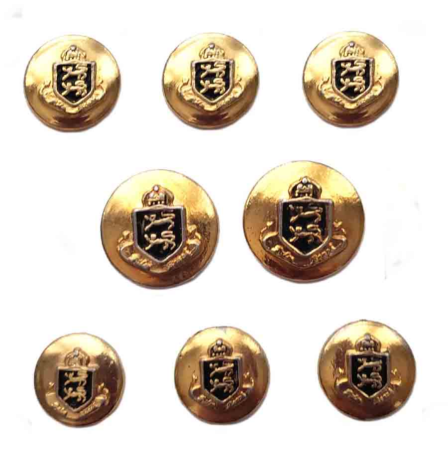 Vintage John Weitz Blazer Buttons Set Lions Shield Gold Black Brass Men's