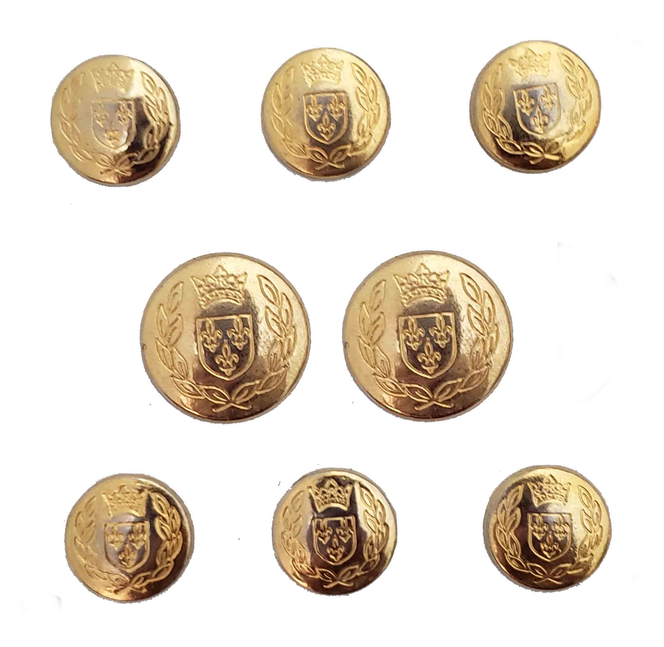 Vintage Jos A Bank Blazer Buttons Set Gold Brass Crown Fleur de Lis Shield Laurel Y7N Men's