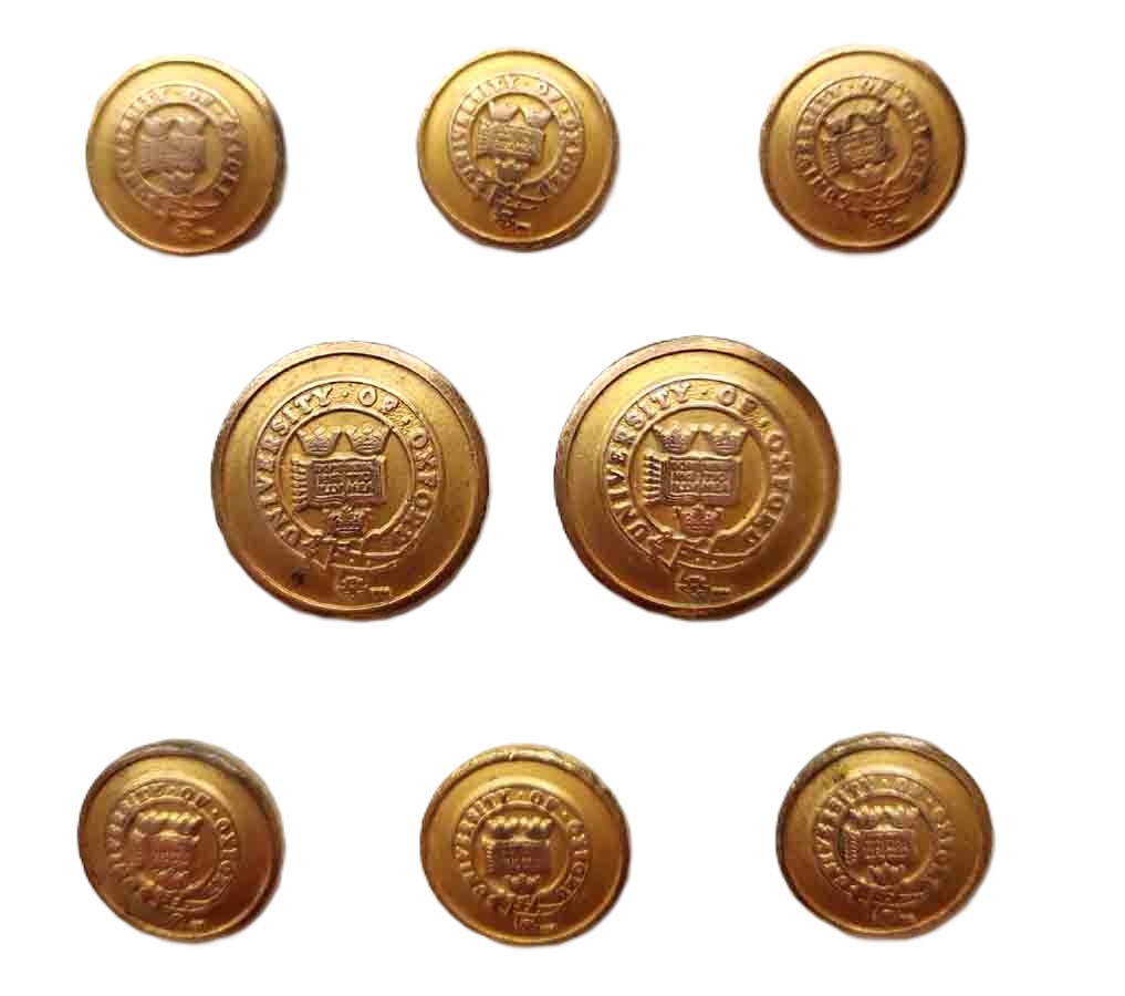 Vintage London Badge & Button Company Gold Brass Oxford University Blazer Buttons Set O4X Men's