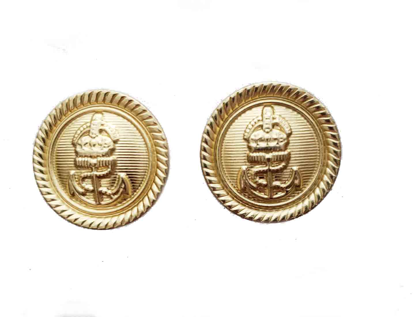 Two Men's Zara Nautical Blazer Jacket Buttons Gold Brass Shank Crown Anchor Men's