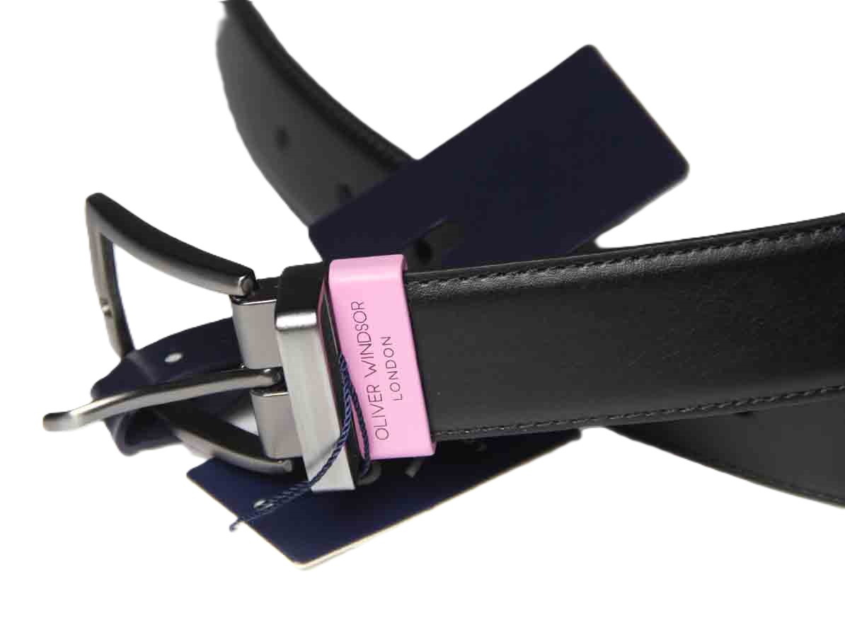 Oliver Windsor London Reversible Belt Black to Brown Leather Men's Size Medium or 33-34