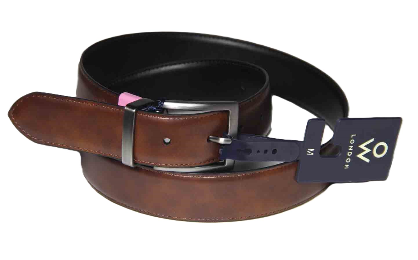 Oliver Windsor London Reversible Belt Black to Brown Leather Men's Size Medium or 33-34