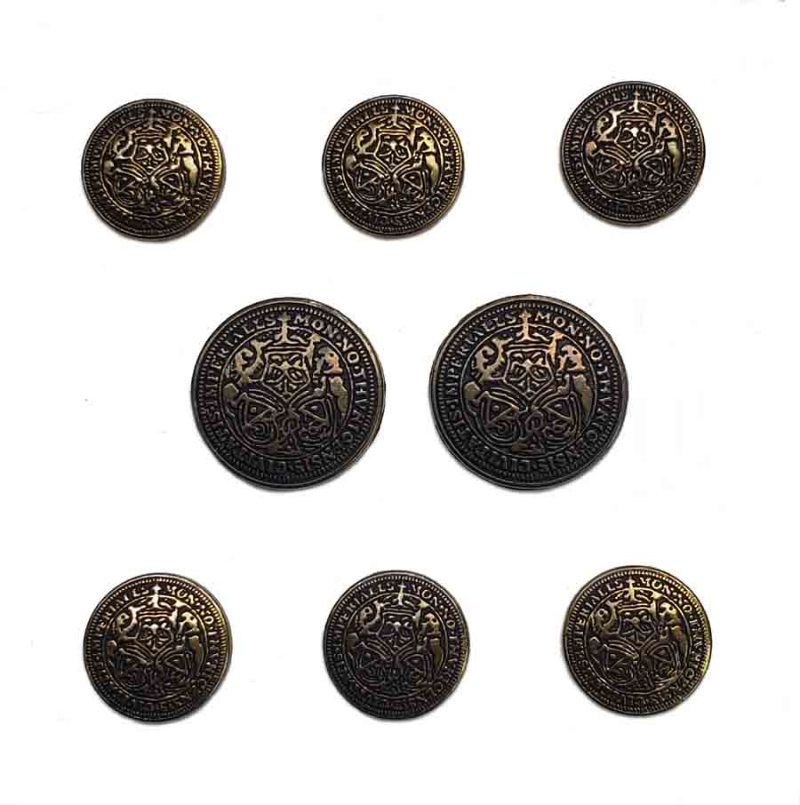 Vintage Oscar de la Renta Blazer Buttons Set Antique Gold Brown M2S Men's