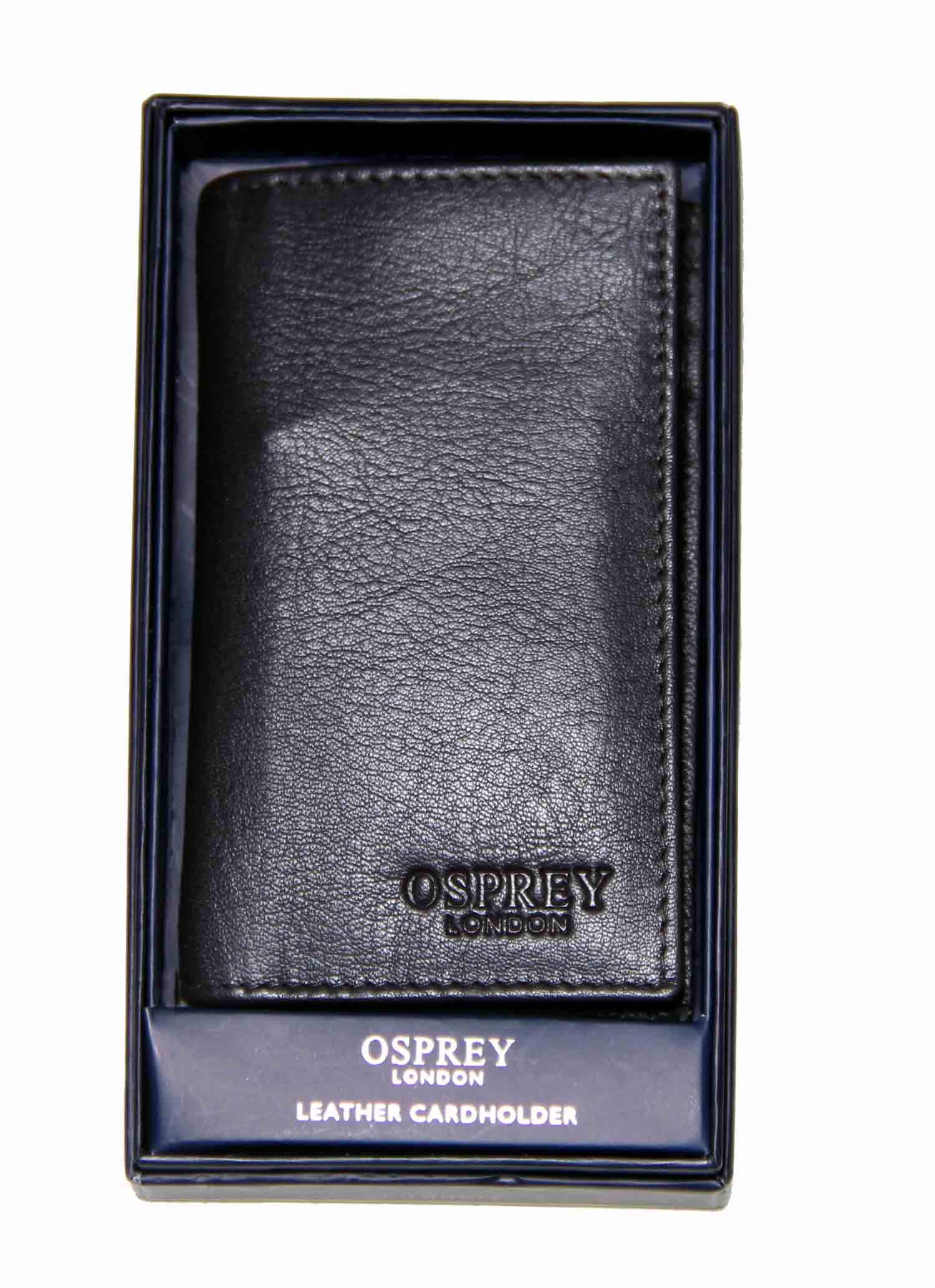 Osprey London Luxury Goat Skin Leather Wallet Black Men's