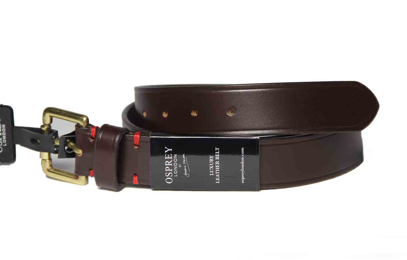Osprey London Santiago Belt Chocolate Brown Saddle Leather Men's Size 40
