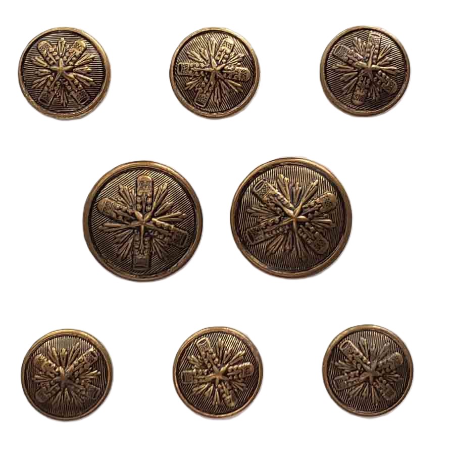 Vintage Palm Beach Blazer Buttons Set Antique Gold Brown Brass Starburst Pattern J6C Men's