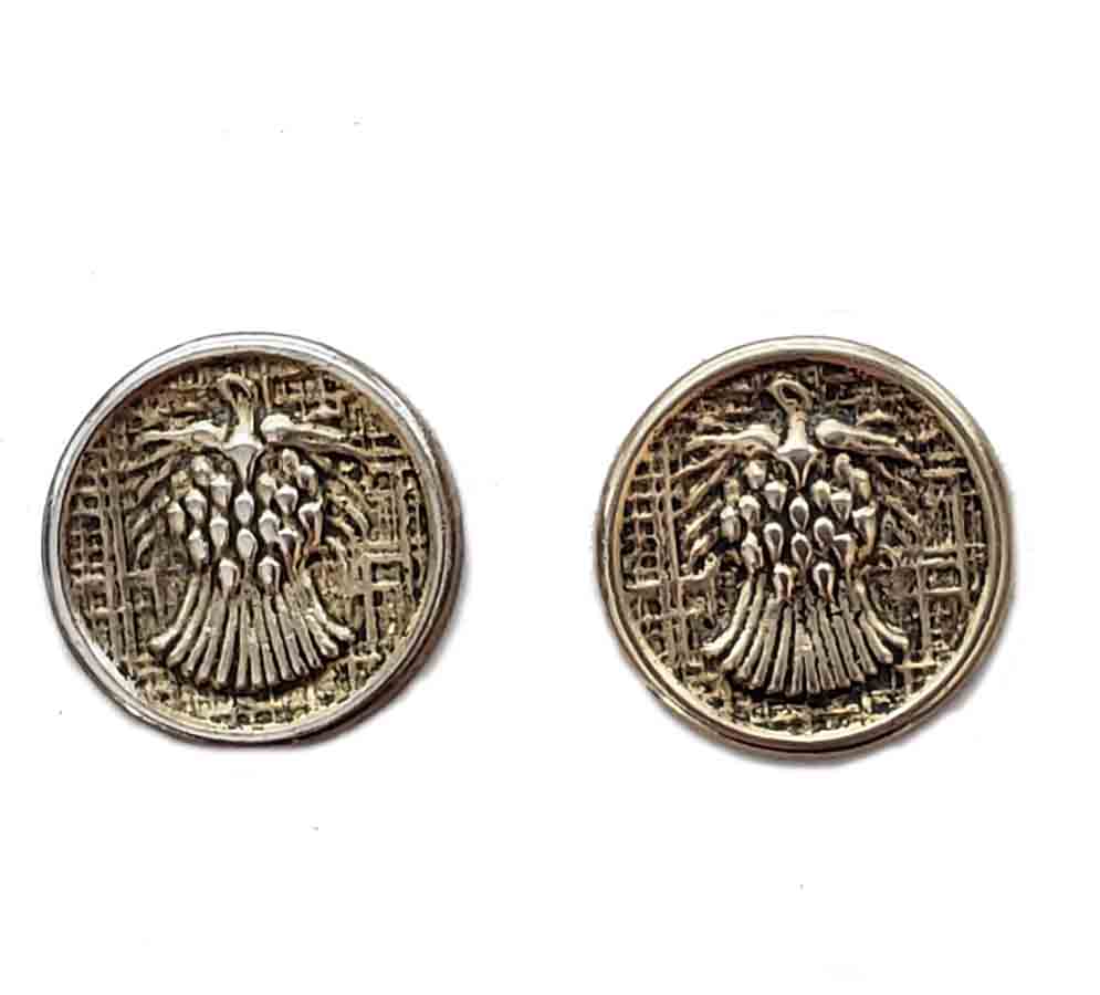 Two Vintage Pendleton Blazer Jacket Sweater Buttons Brass Gold Gray Silver Eagle Men's 3/4"