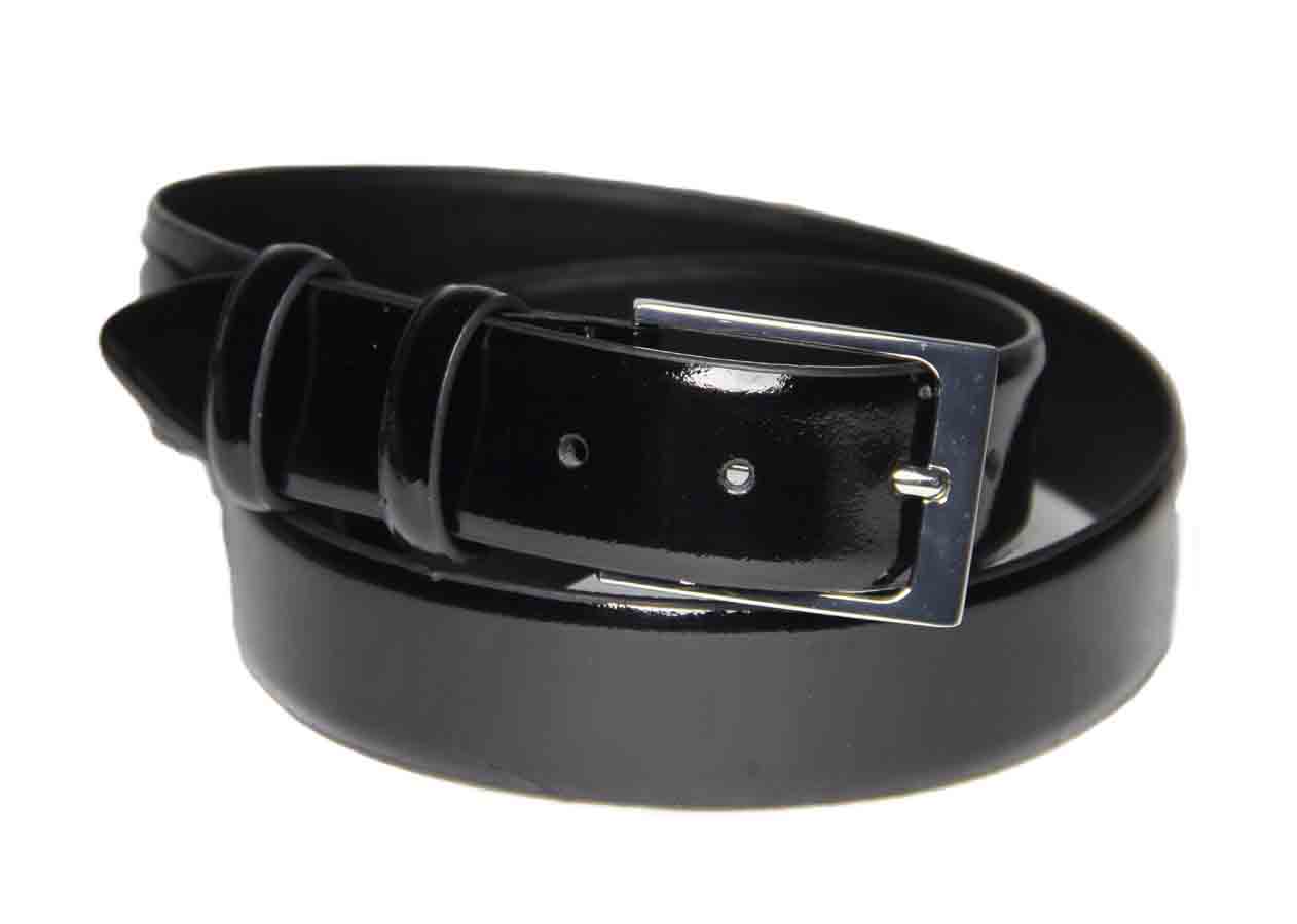 The Savile Row Company Black Patent Leather Formal Belt Men's Size 36