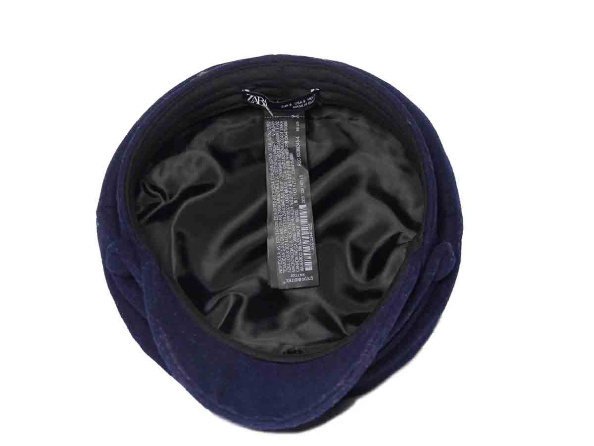 Zara Green Fisherman's Hat Cap Navy Blue Wool Blend Men's Size Small