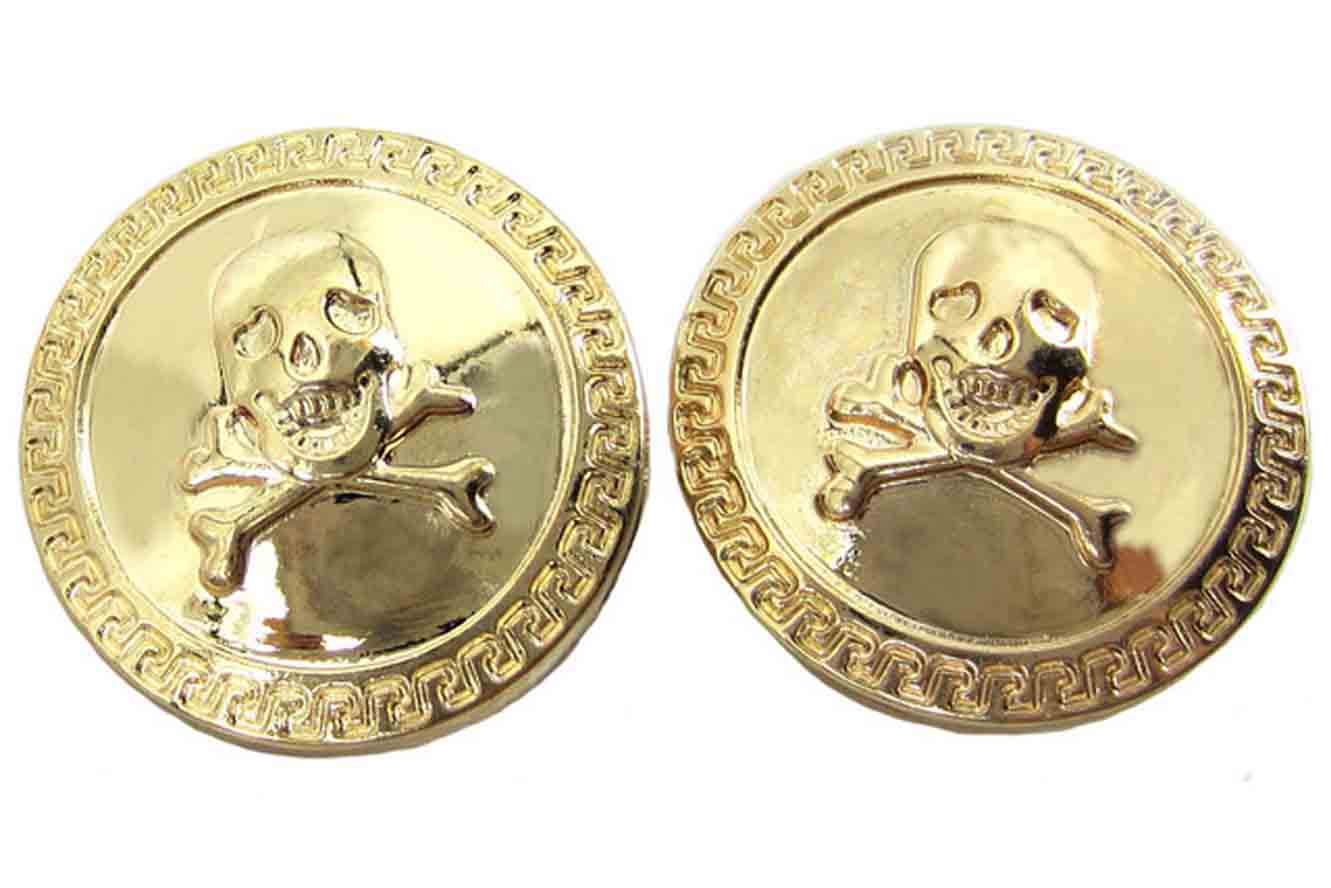 Gascoigne Skull Cross Bones Blazer Buttons Gold Shank Metal Men's
